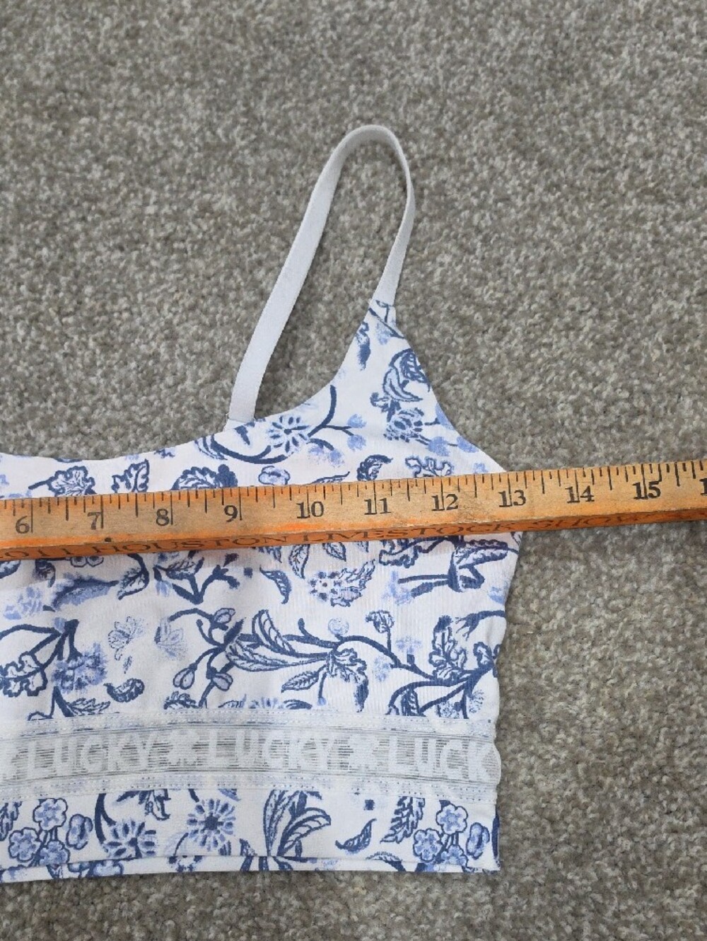 Lucky Brand White and Blue Girls Floral Bralette - Picture 5 of 6
